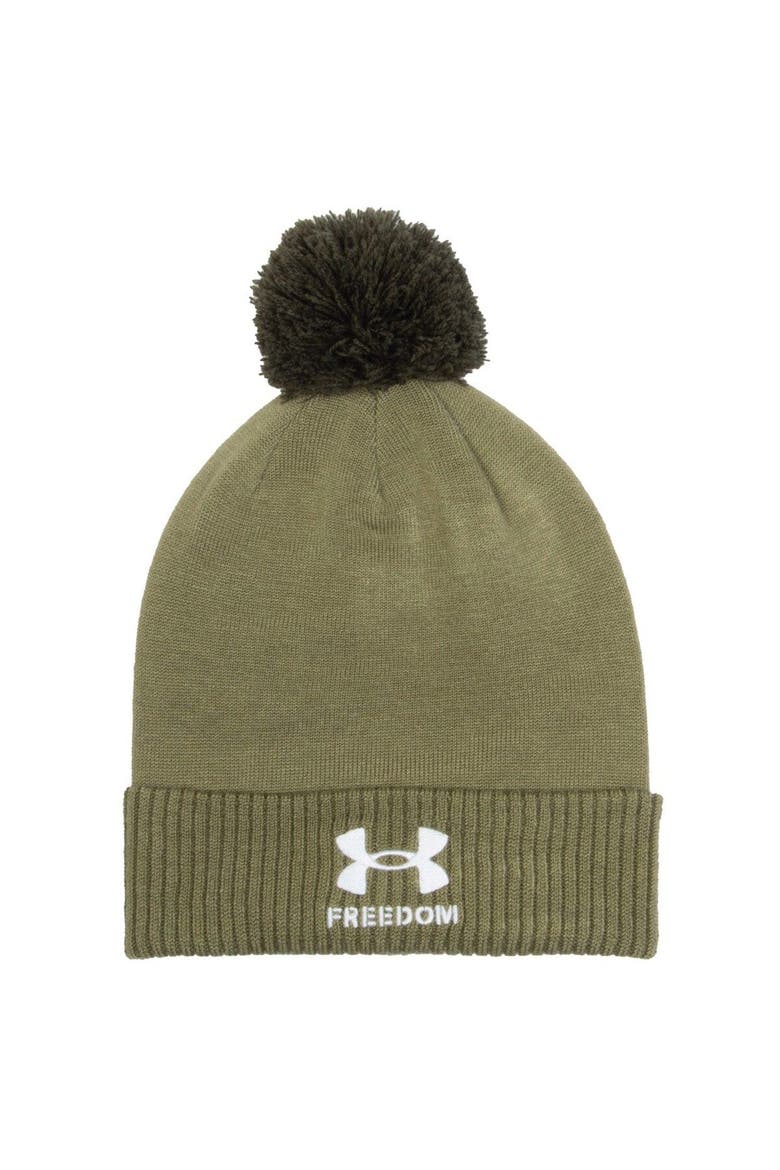 Men's Under Armour  Green Texas Tech Red Raiders Freedom Collection Cuffed Knit Hat with Pom, Alternate, color, Hunter Green