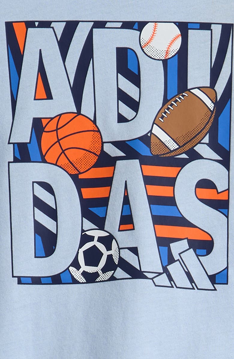 adidas Soccer Graphic T-Shirt & Athletic Shorts Set, Alternate, color, Crystal Sky