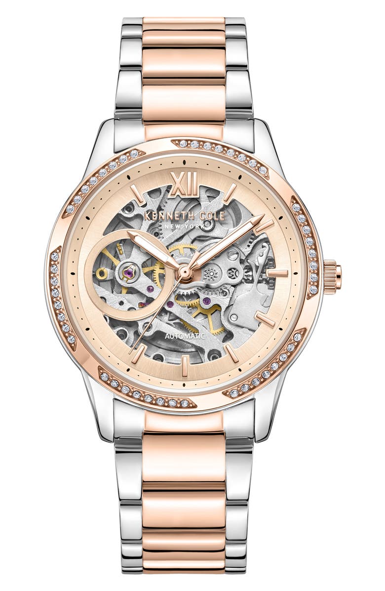Kenneth Cole Automatic Two-Tone Bracelet Watch, 18mm, Main, color,
