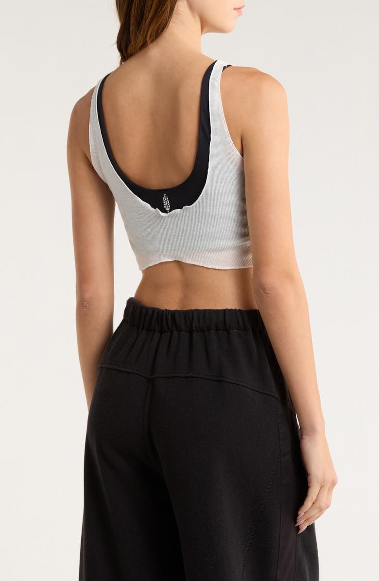 Free People Hot Shot Low Impact Layered Sports Bra, Alternate, color, Ivory