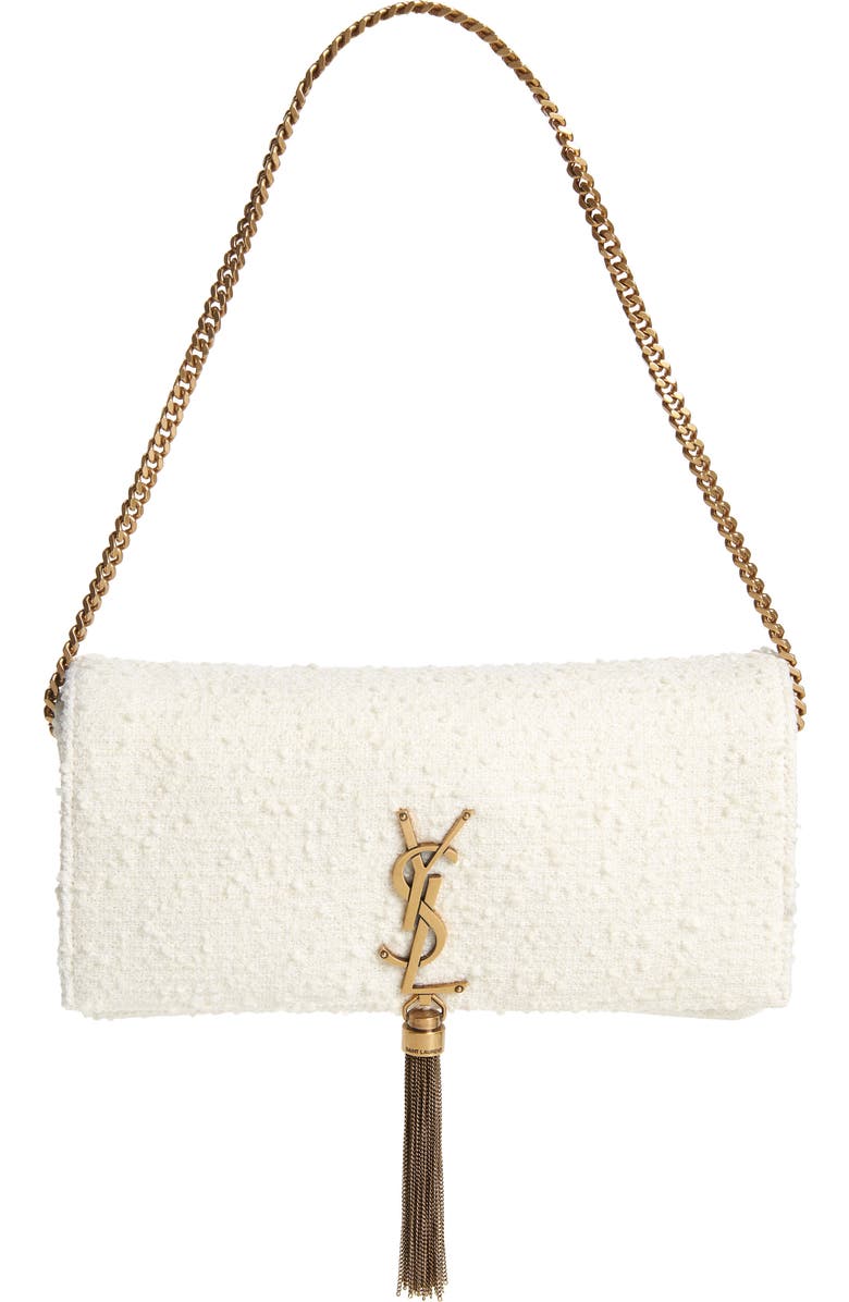 Saint Laurent Kate Bouclé Shoulder Bag, Main, color,
