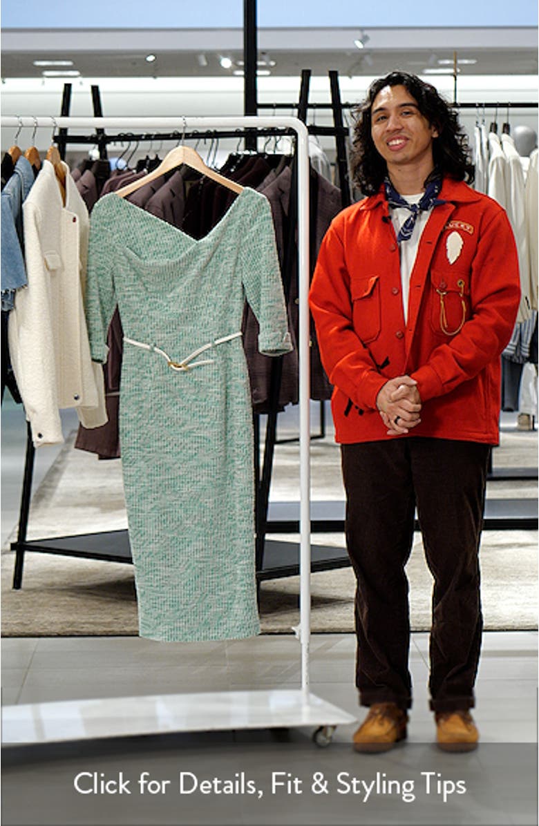 Jackie Metallic Belted Midi Dress, sales video thumbnail