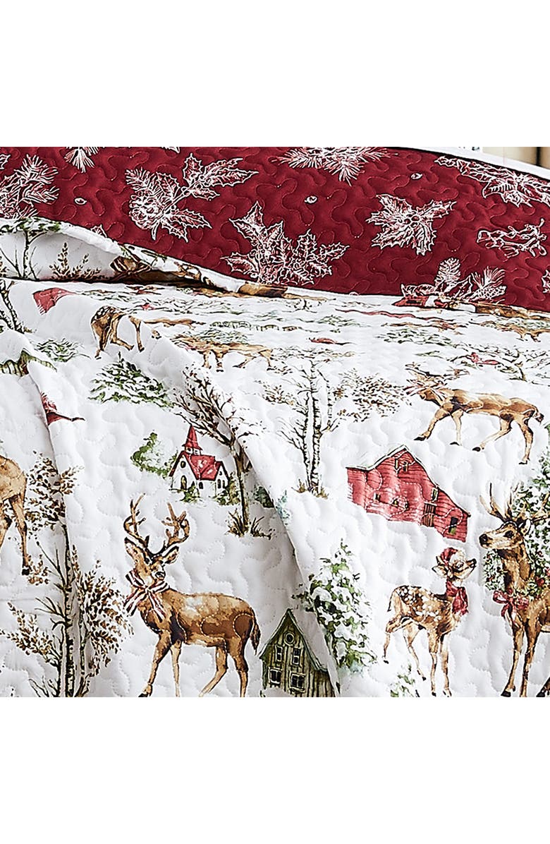 SOUTHSHORE FINE LINENS White Christmas Oversize Holiday Quilt Set, Alternate, color, White Christmas