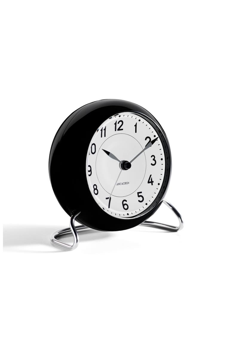 Station Table Clock, Alternate, color, White/Black