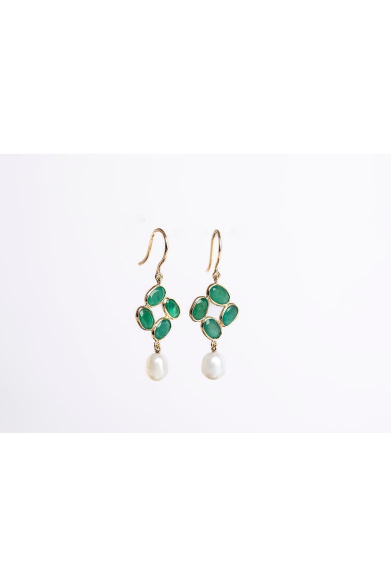 Royal Garden Earrings, Main, color, Emerald