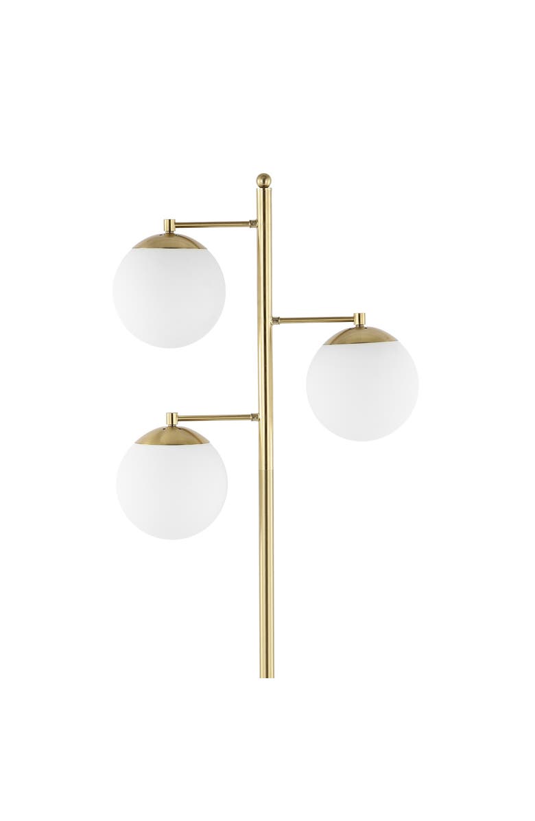 JONATHAN Y Ellie 66" 3-Light Modern Vintage Iron LED Floor Lamp, Brass Gold/White, Alternate, color, Brass Gold