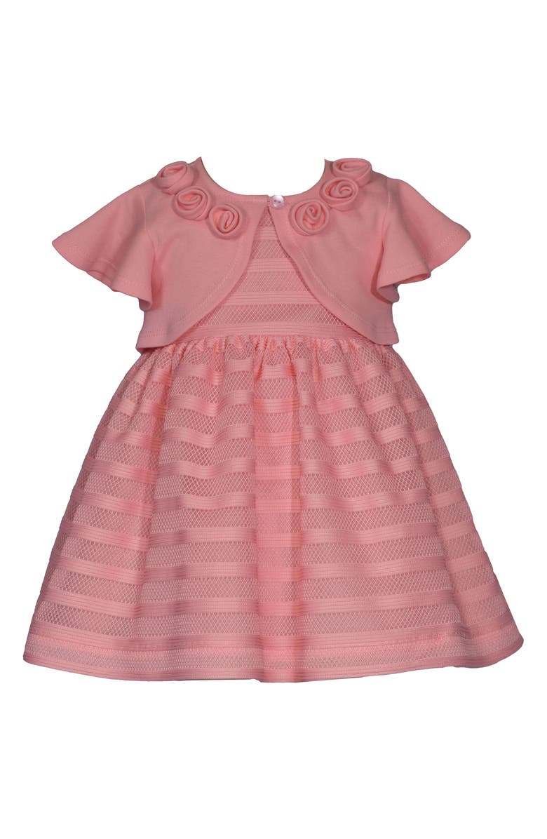 Iris & Ivy Stripe Party Dress & Short Sleeve Bolero Set, Main, color, 