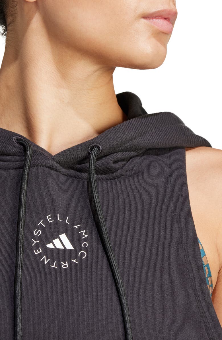 adidas by Stella McCartney Sleeveless Cotton French Terry Hoodie, Alternate, color,