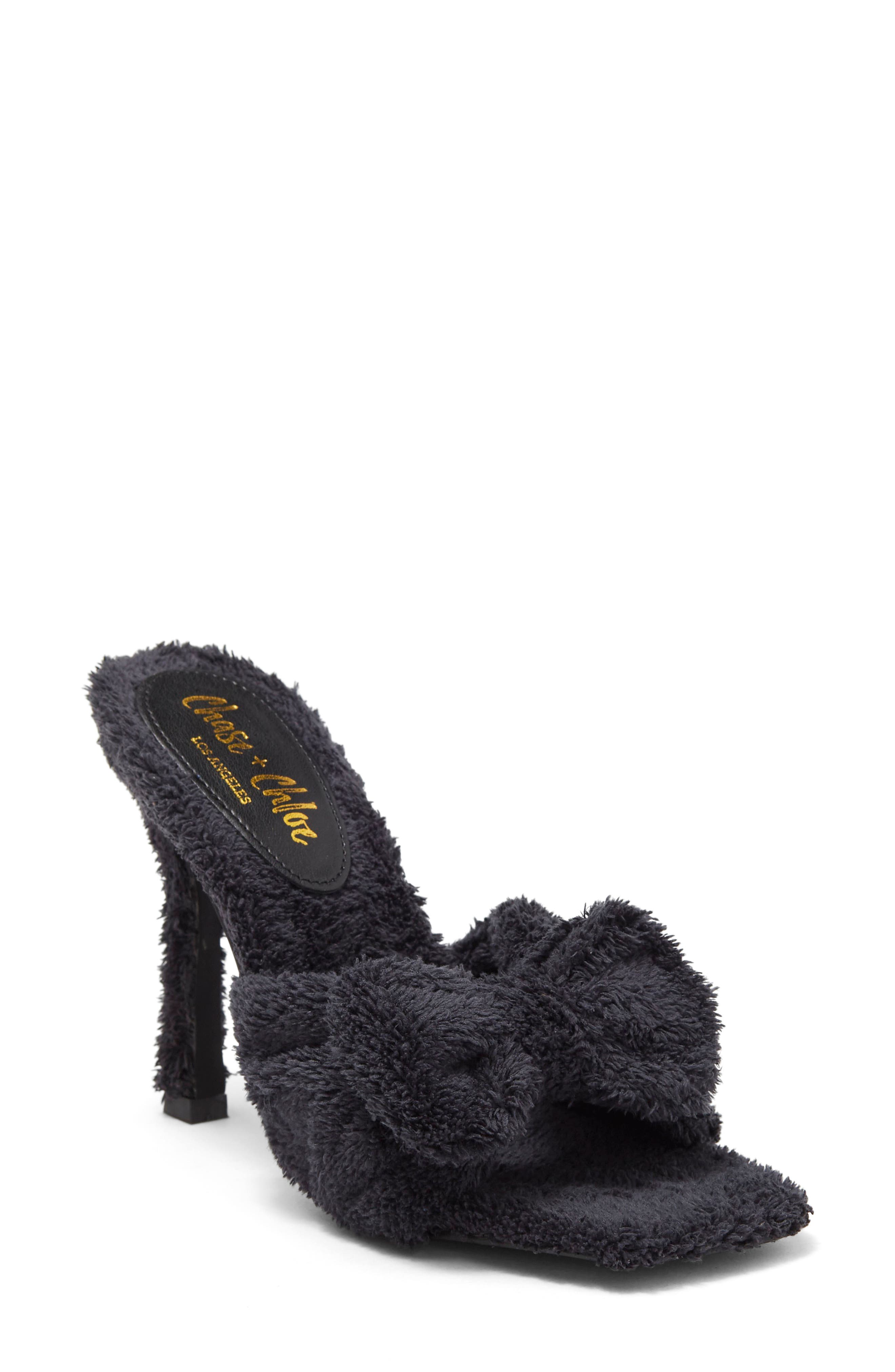 CHASE AND CHLOE Amelie Fleece Spike Sandal, Main, color, 