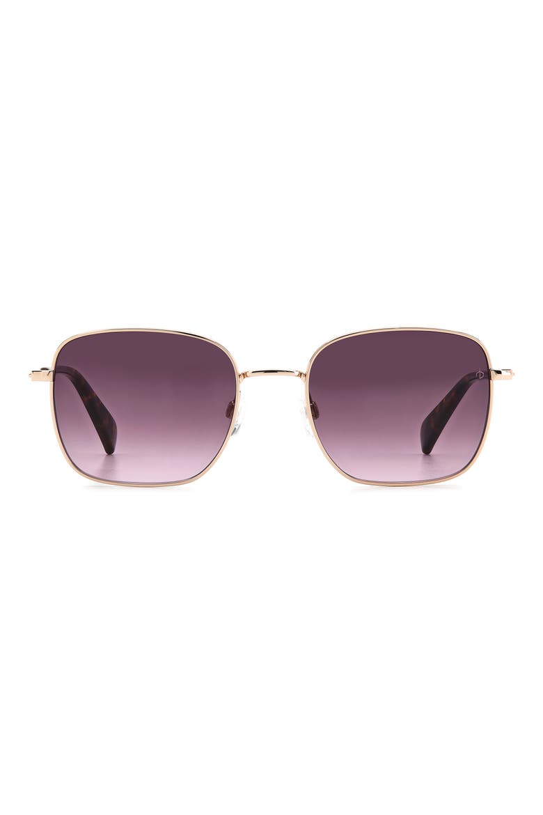 52mm Gradient Square Sunglasses, Main, color, RED GOLD/ GREY SHADED PINK