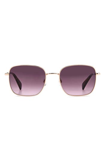 Rag & Bone 52mm Gradient Square Sunglasses In Red Gold/grey Shaded Pink