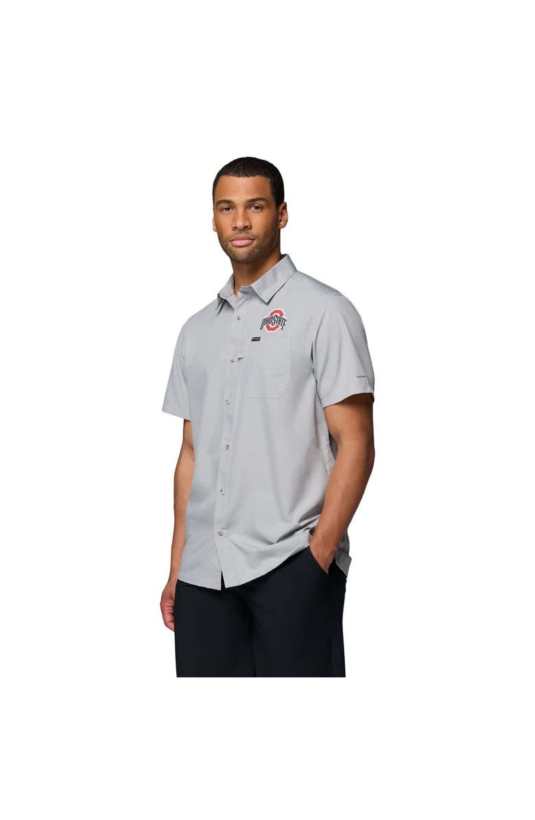 Columbia Men's Columbia Gray Ohio State Buckeyes Slack Tide Camp Button-Up Shirt, Alternate, color, Gray