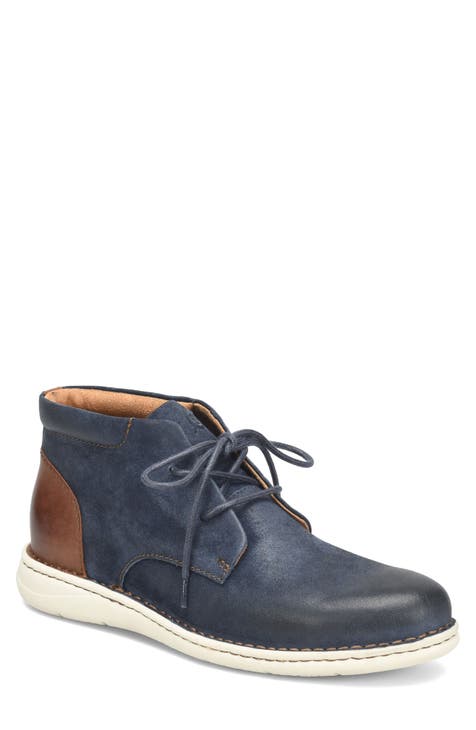 Mens blue leather chukka boots online