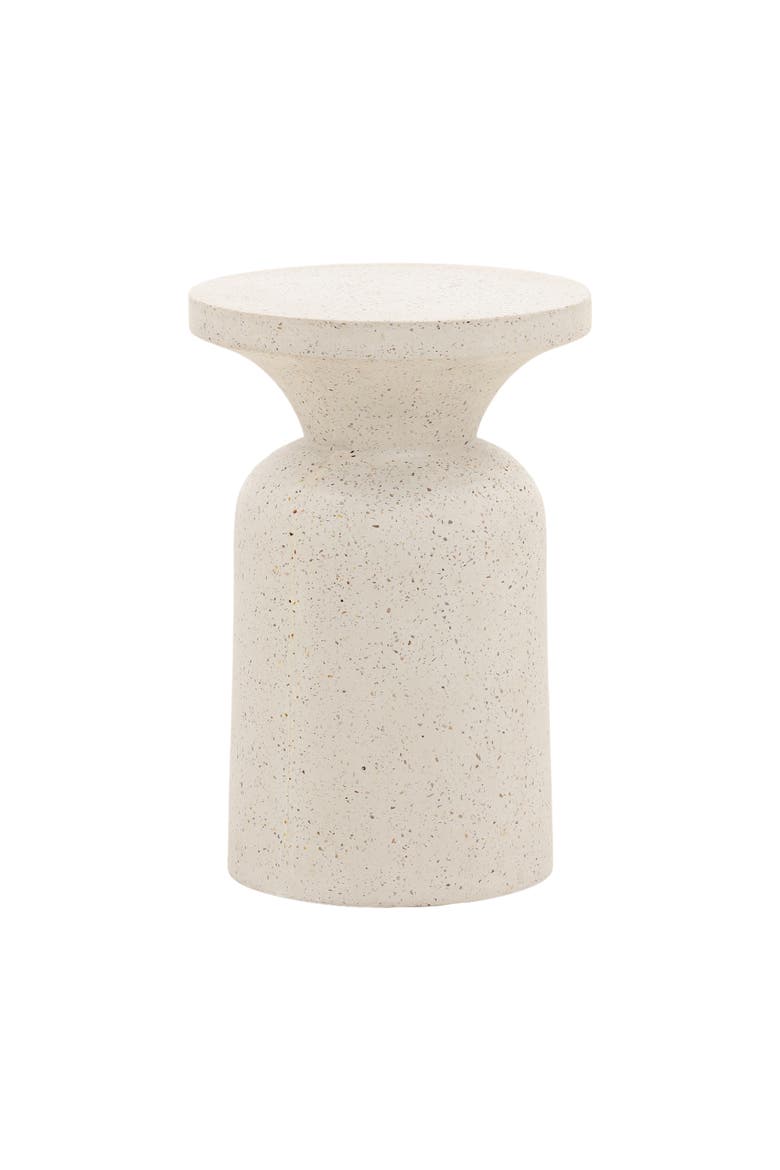 Cressida Terrazzo Outdoor Side Table, Main, color, Ivory
