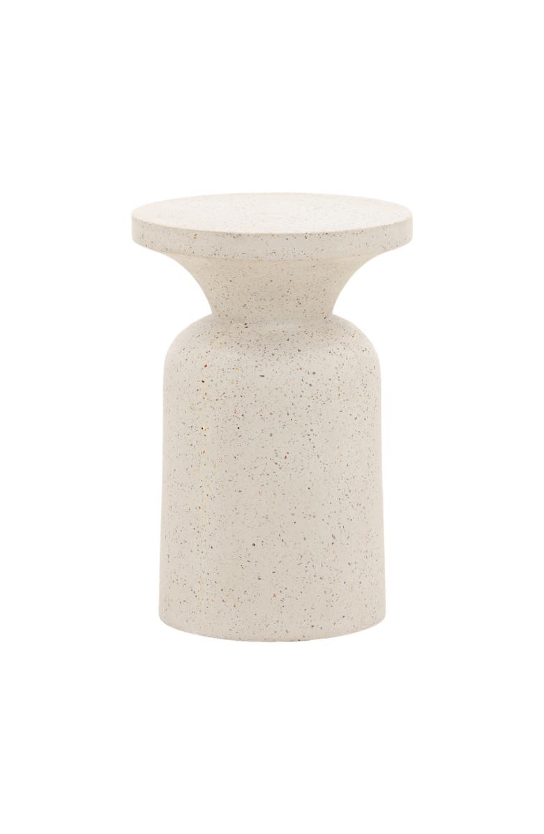 Dovetail Furniture Cressida Terrazzo Outdoor Side Table, Main, color, Ivory