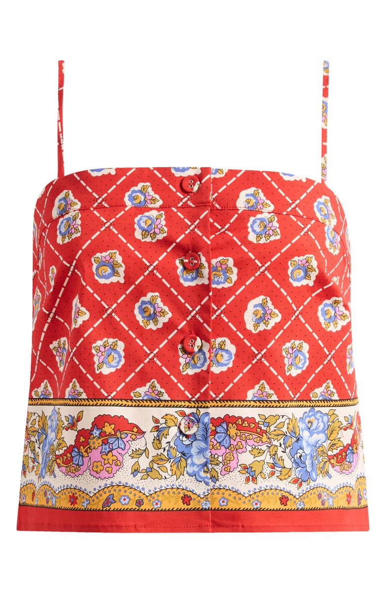 WAYF Josefina Mix Print Crop Top, Alternate, color, Red Scarf