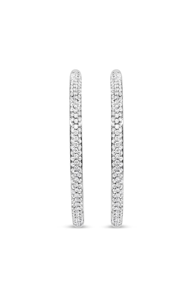 Haus of Brilliance 18K White Gold 2.00 Cttw Round-Cut Diamond Inner-Outer Hoop Earrings, Alternate, color, White