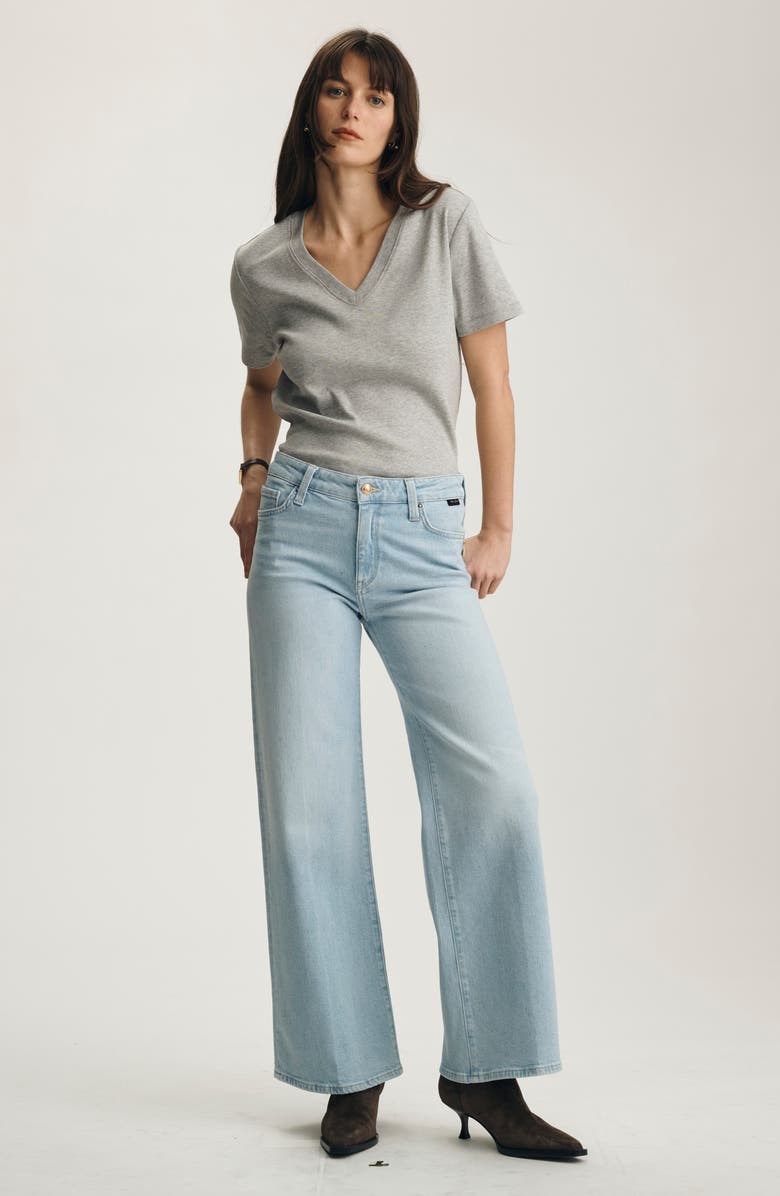 Mavi Jeans Paloma Wide Leg Jeans, Alternate, color, Light Brushed Gold P