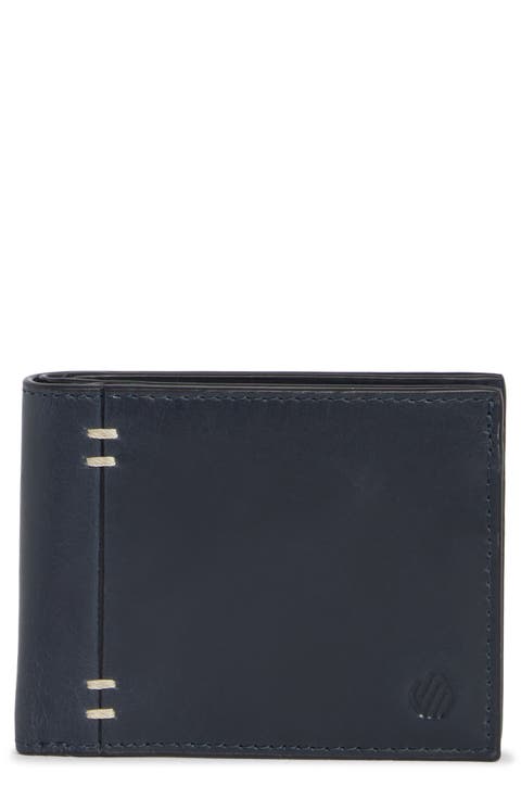 Double Stitch Leather Bifold Wallet