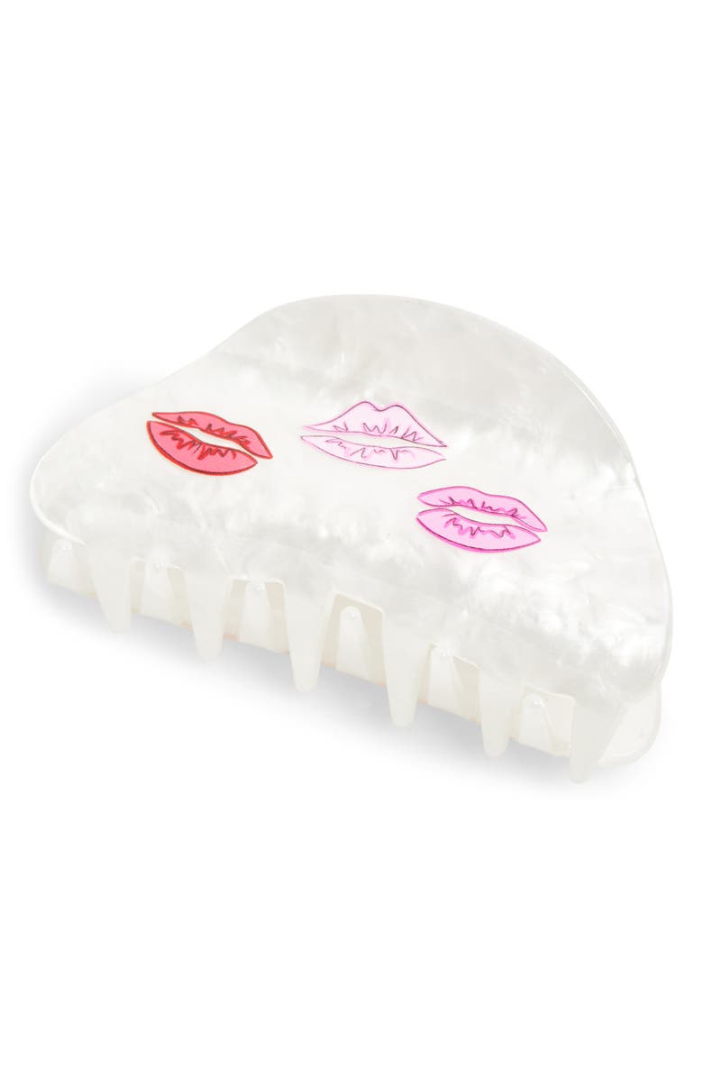 FRASIER STERLING Kisses Claw Clip, Main, color, White/ Pink