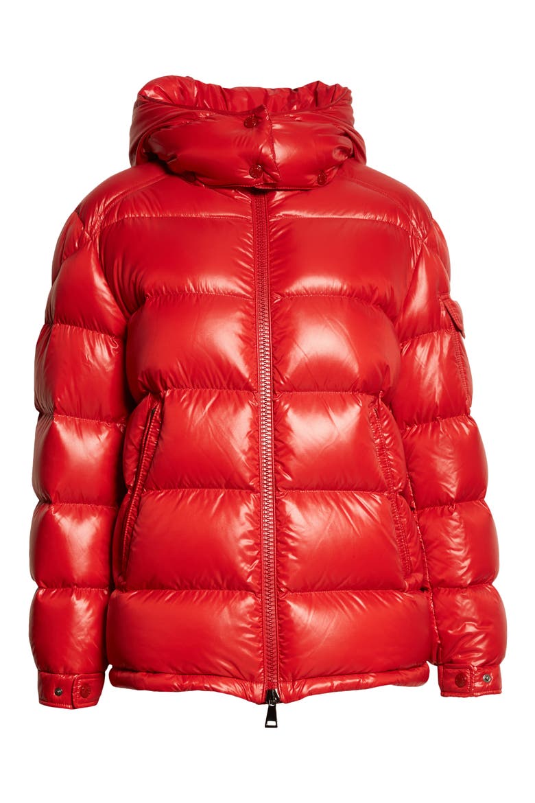 Maire Water Resistant Down Puffer Jacket, Alternate, color, RED