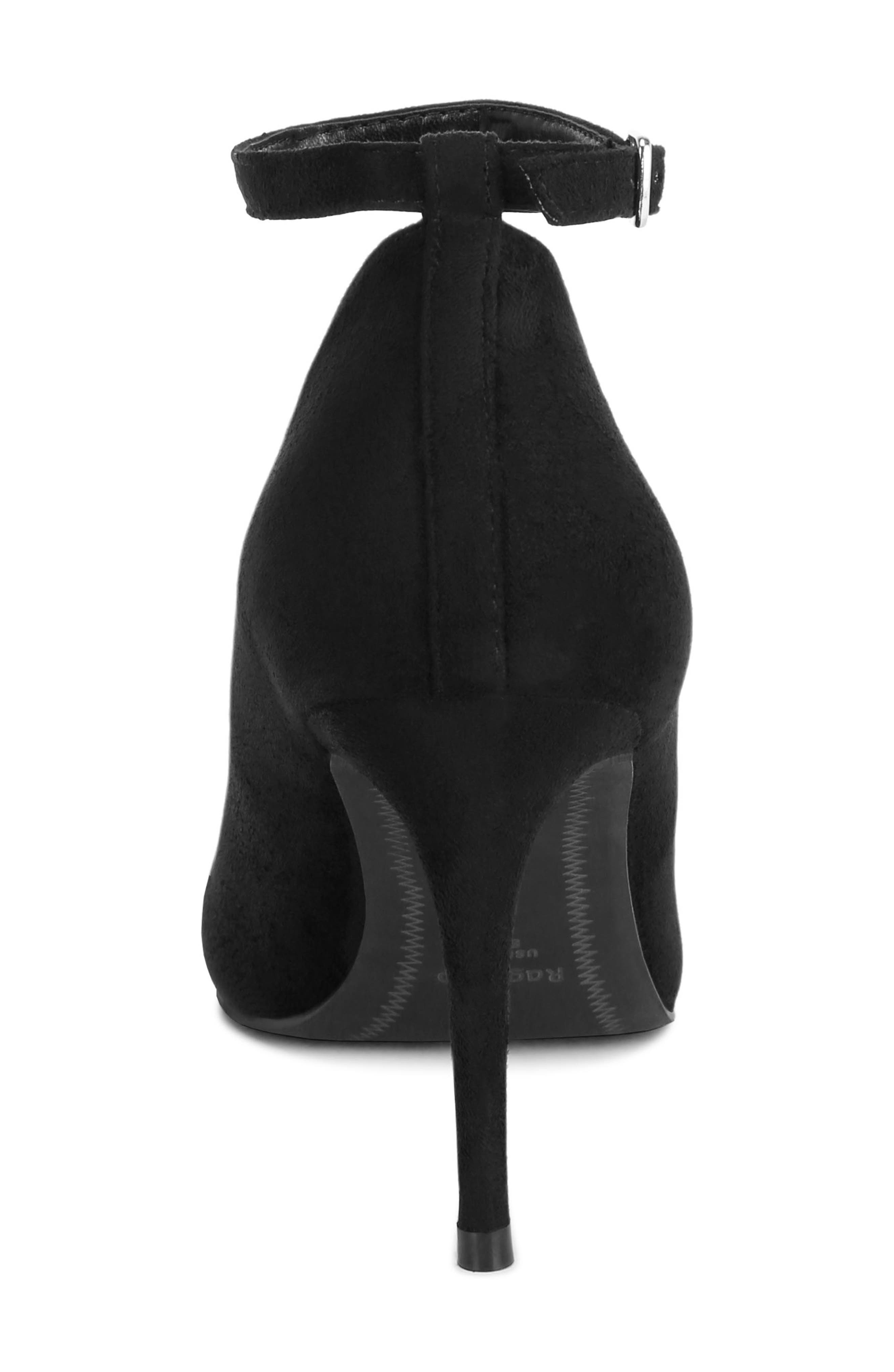 Dittany Pointed Toe Ankle Strap Pump, Alternate, color, BLACK SUEDE