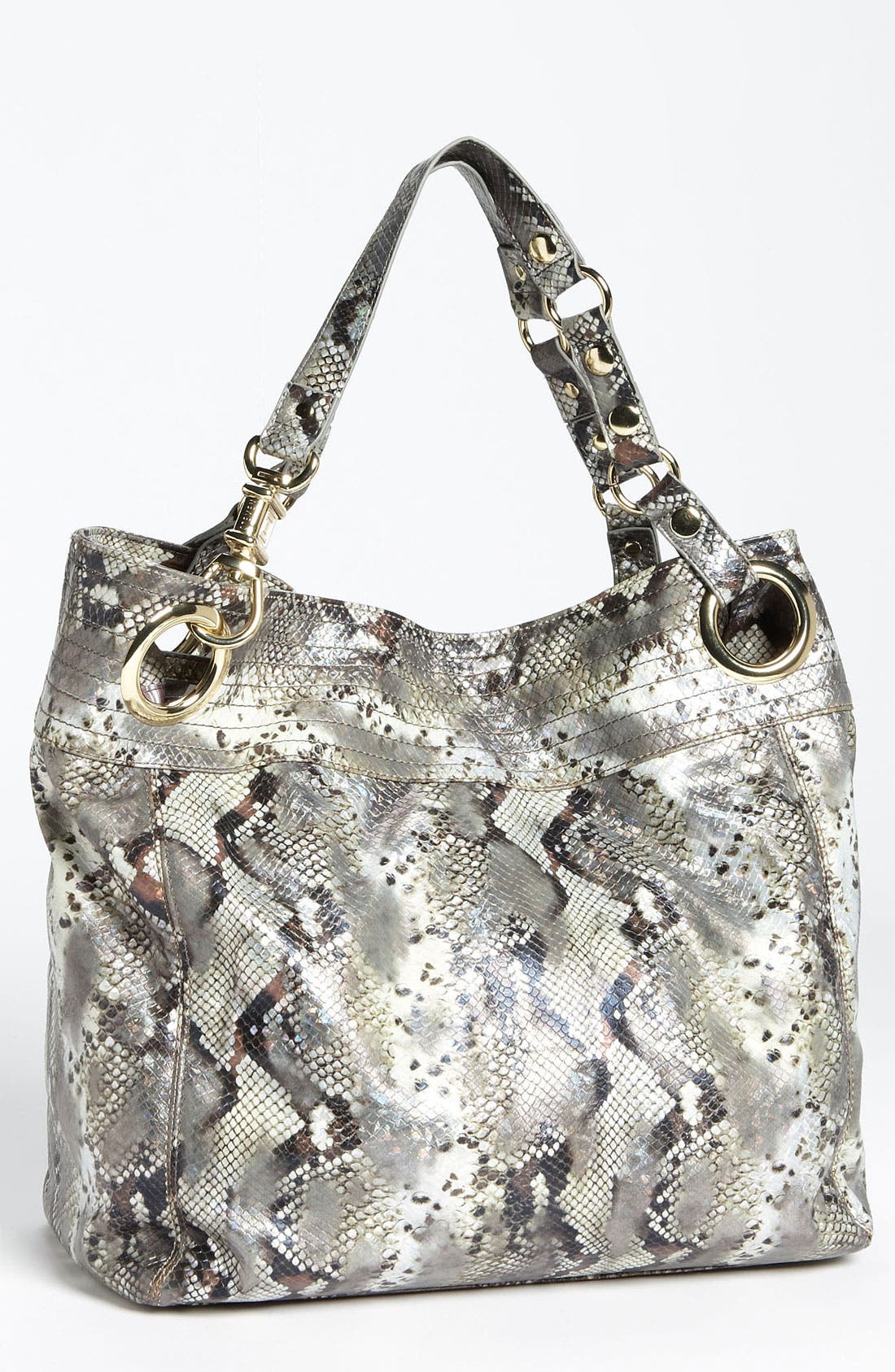 by Steve Madden 'Candy Coated' Snake Embossed Tote, Main, color, GREY/ BLACK SNAKE