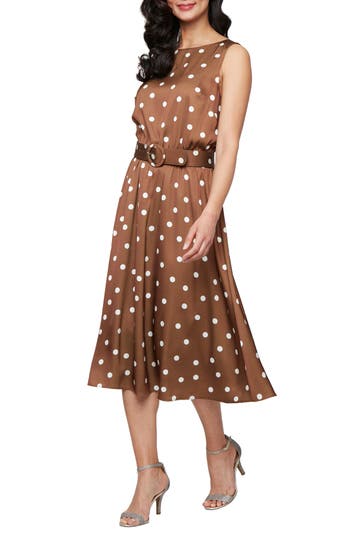 Shop Sl Fashions Belted A-line Dress