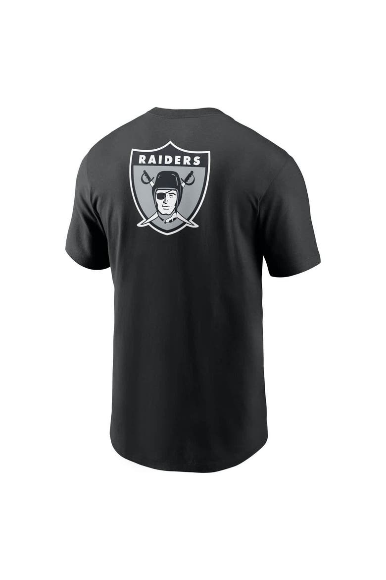 Men's Nike Black Las Vegas Raiders Rewind Front and Back Hit Essential T-Shirt, Alternate, color, Black