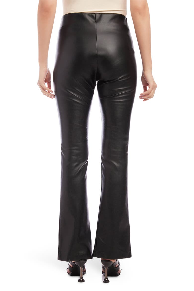 Slit Hem Faux Leather Pants, Alternate, color, BLACK