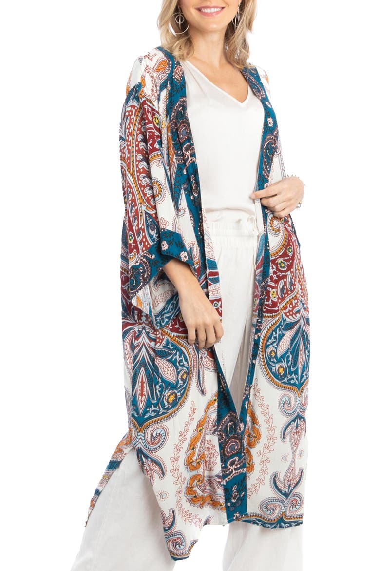Medallion Midi Duster, Main, color, BLUE