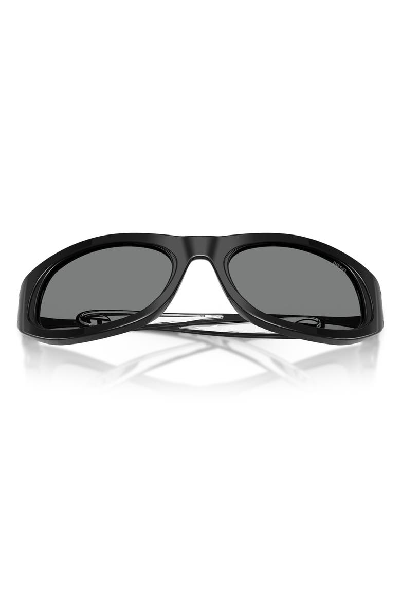 DIESEL<sup>®</sup> DL2007U 57mm Cat Eye Sunglasses, Alternate, color, Black / Dark Grey