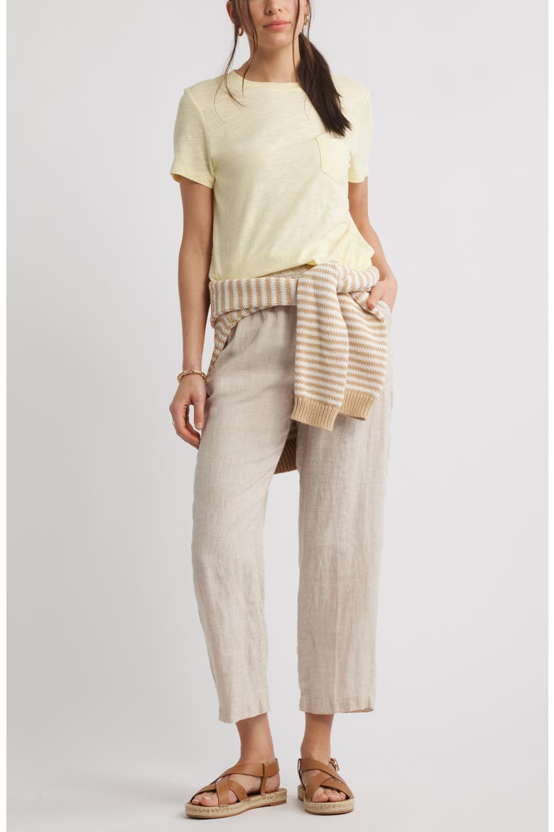 Easy Straight Leg Linen Pants, Alternate, color, FLAX