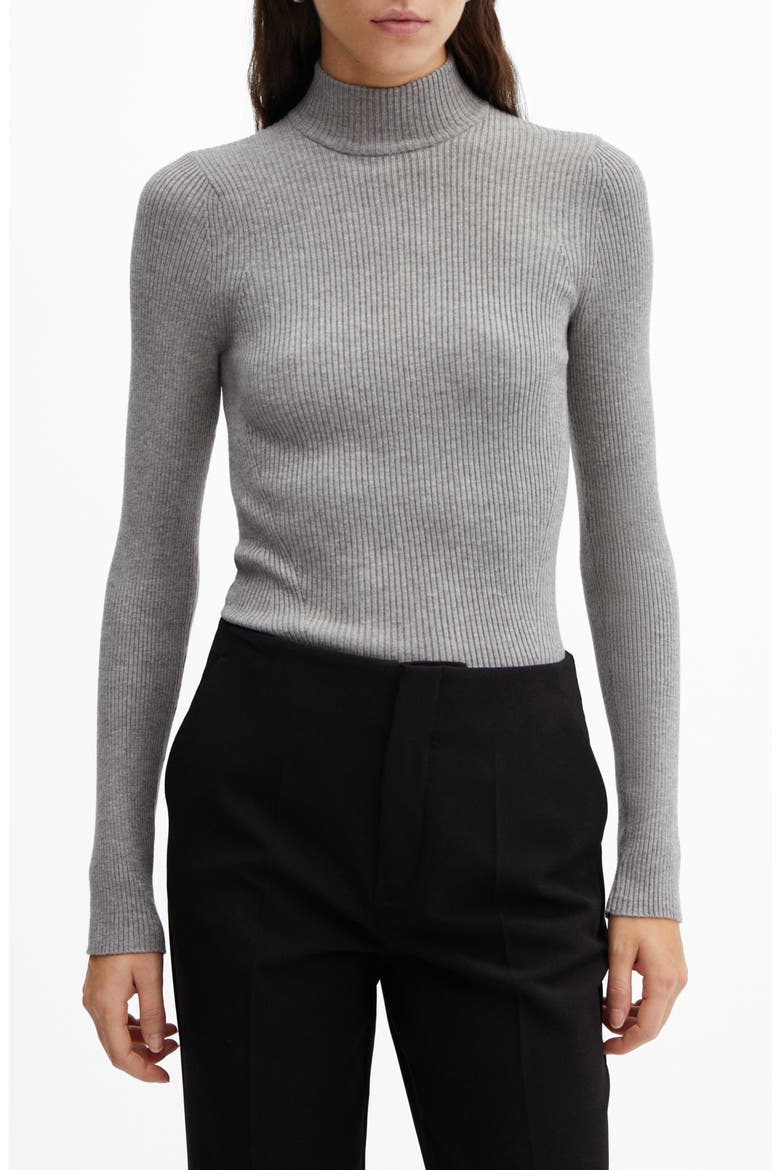 Rib Turtleneck Sweater, Main, color, GREY