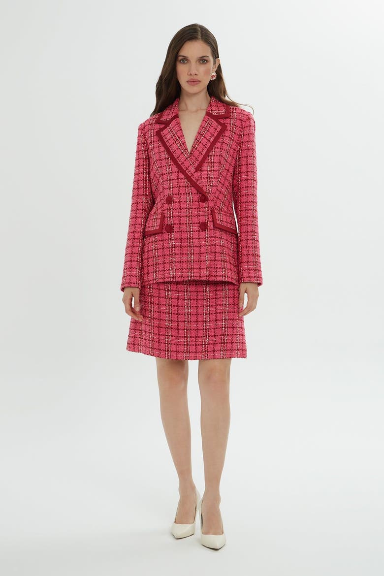 Pink Plaid Jacket and Skirt Set, Alternate, color, Pink