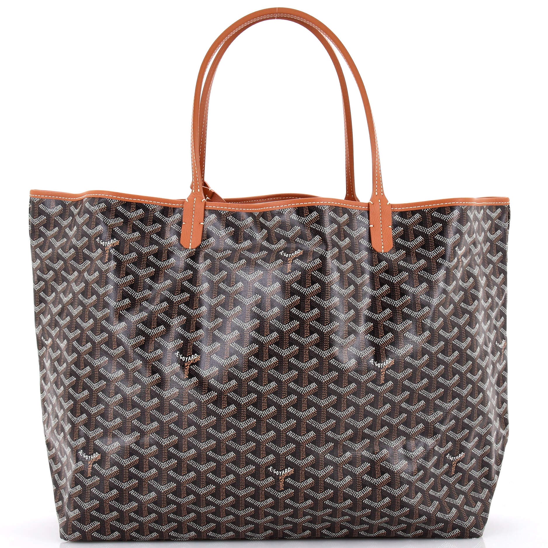 Pre-Owned Goyard Saint Louis Tote Coated Canvas GM, Main, color, Brown