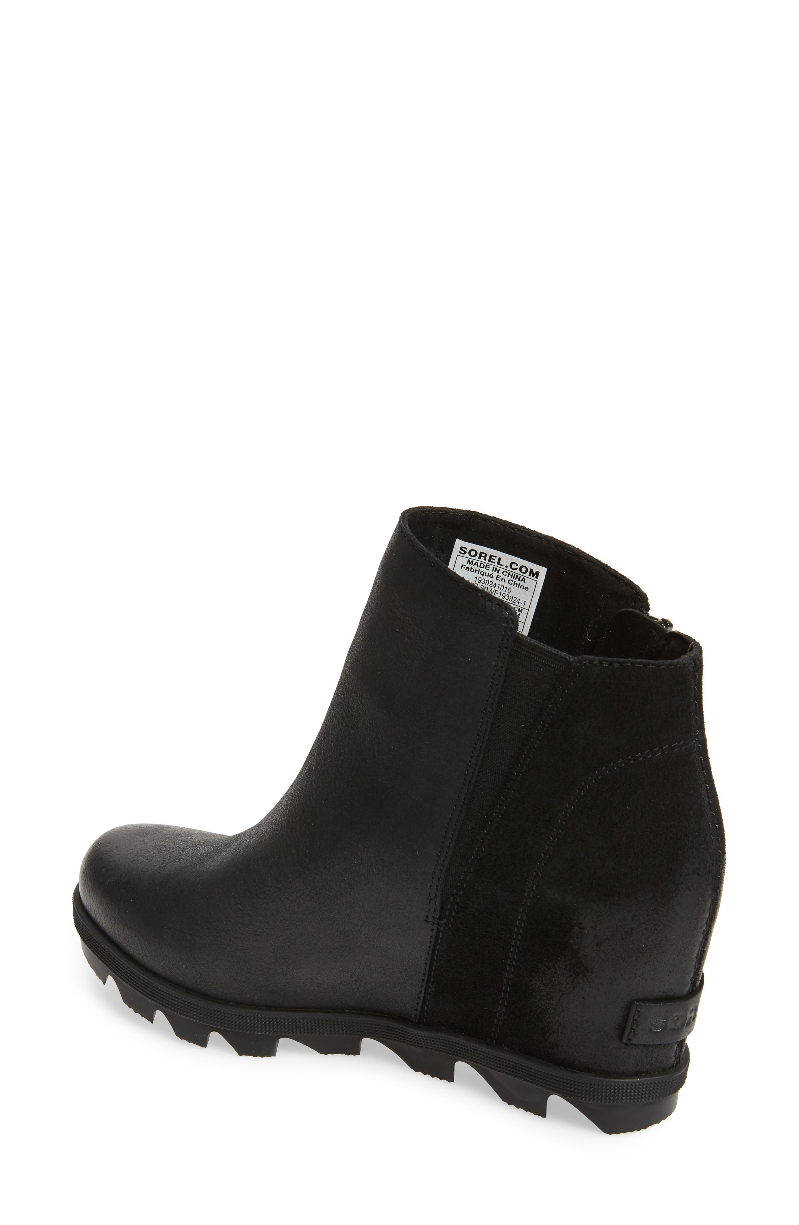 Joan of Arctic II Waterproof Wedge Boot, Alternate, color, BLACK LEATHER/ SUEDE