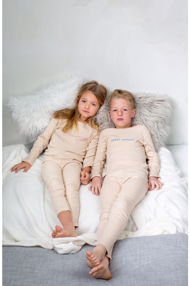 Sweet Dreams Loungewear Set, Alternate, color, Beige / Light Blue
