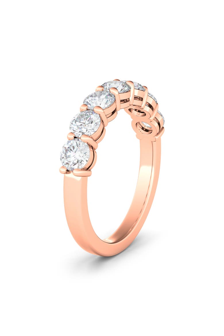 Half Round Cut Lab Grown Diamond 18K Gold Eternity Band Ring, Alternate, color, ROSE GOLD