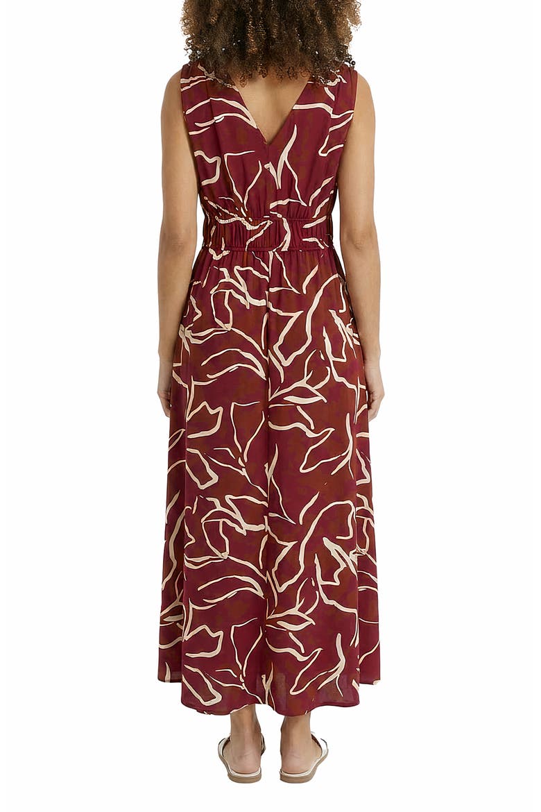 Shirred Maxi Dress, Alternate, color, RED DAHLIA/ WHISPER WHITE