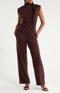 JASON WU Mock Neck Sleeveless Top and Wide Leg Pants Set