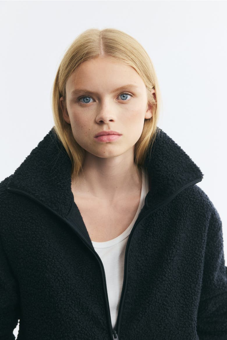 Teddy Fleece Jacket, Alternate, color, Navy blue