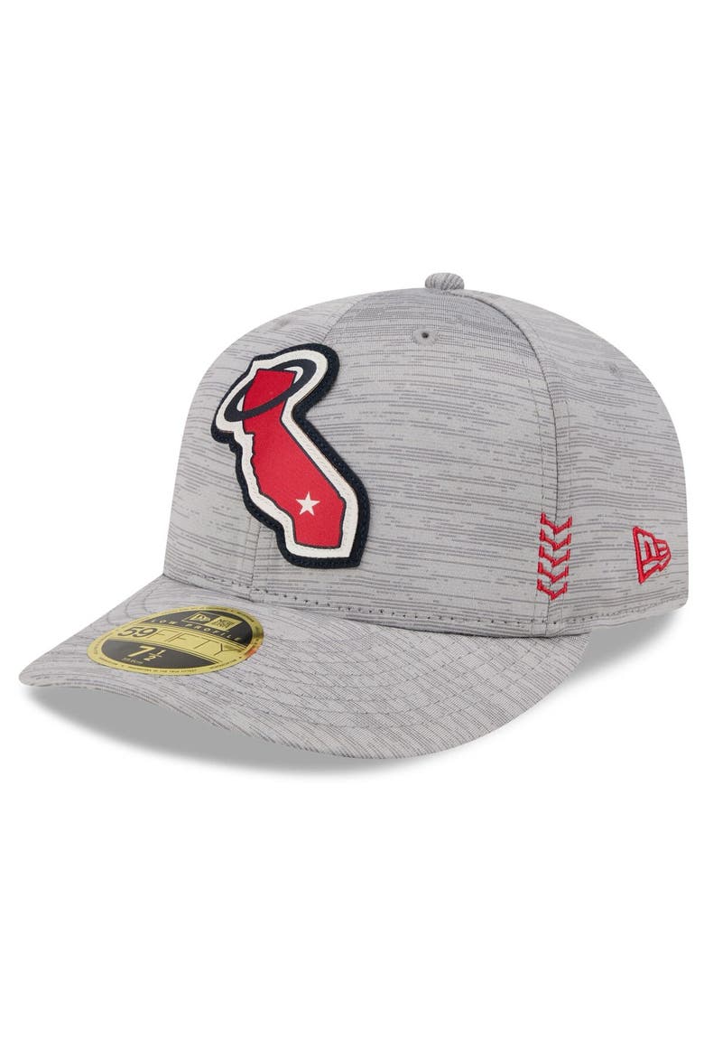 Men's New Era  Gray Los Angeles Angels 2024 Clubhouse Low Profile 59FIFTY Fitted Hat, Main, color, Heather Gray