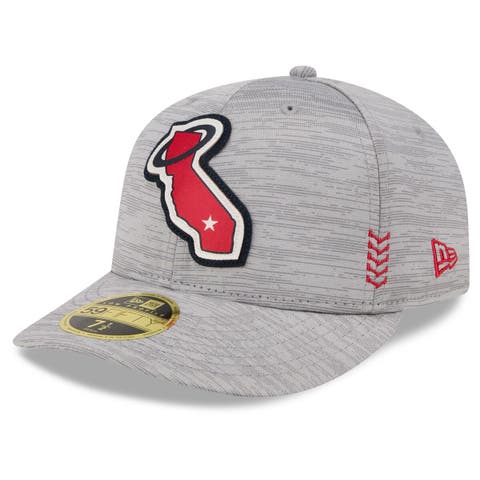 Men's New Era  Gray Los Angeles Angels 2024 Clubhouse Low Profile 59FIFTY Fitted Hat