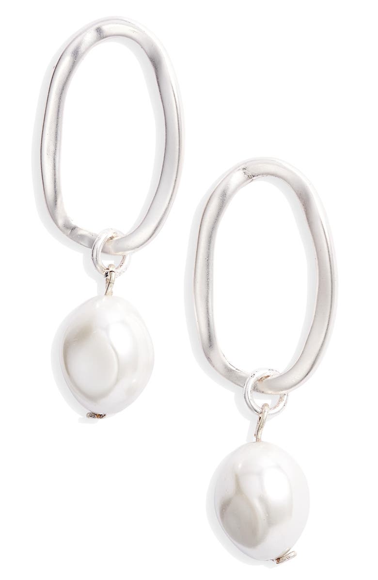 Karine Sultan Cultured Pearl Drop Earrings, Main, color,