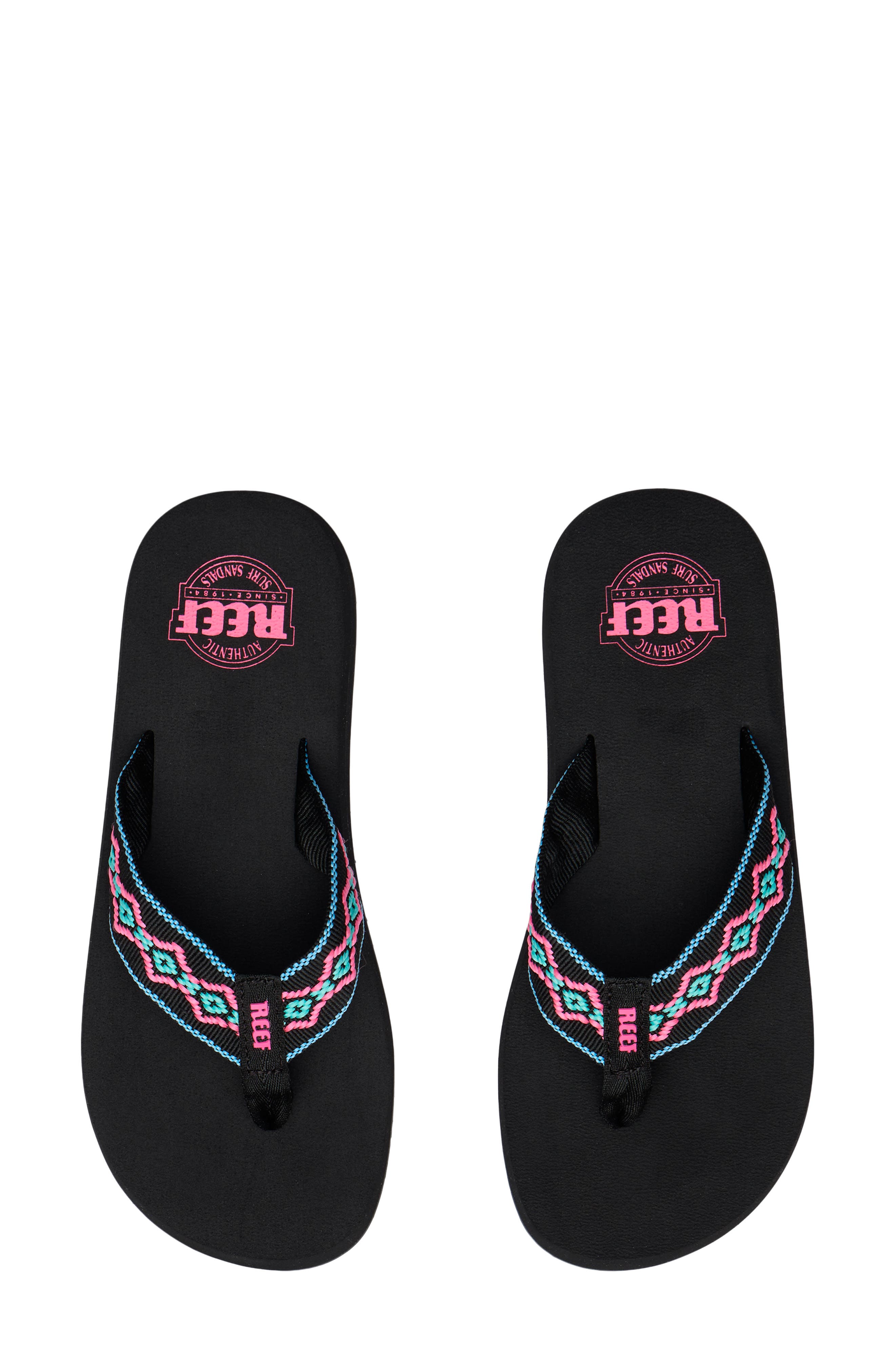 Reef Sandy Flip Flop, Alternate, color, Black Neon