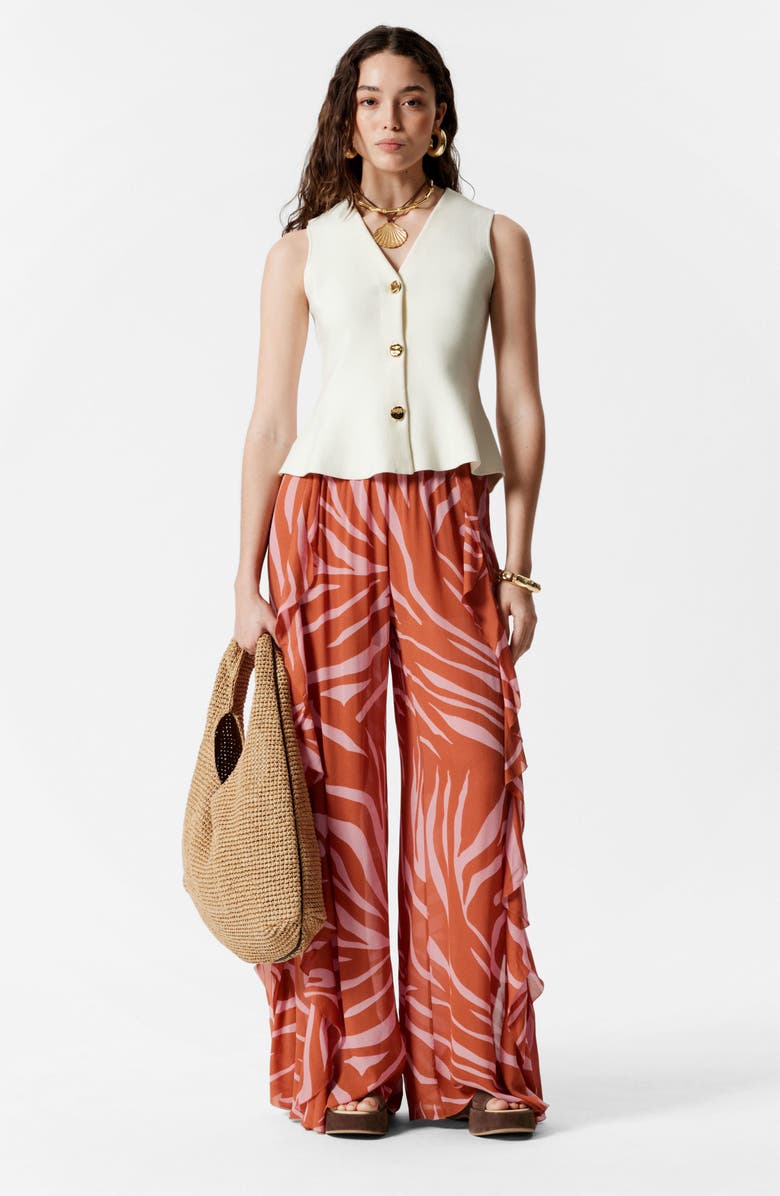 & Other Stories Peplum Knit Vest, Alternate, color, White Dusty Light