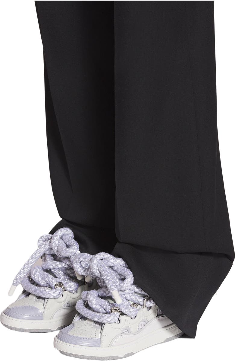 Lanvin CURB SNEAKERS IN LEATHER WITH SNAKE LACES, Alternate, color, White