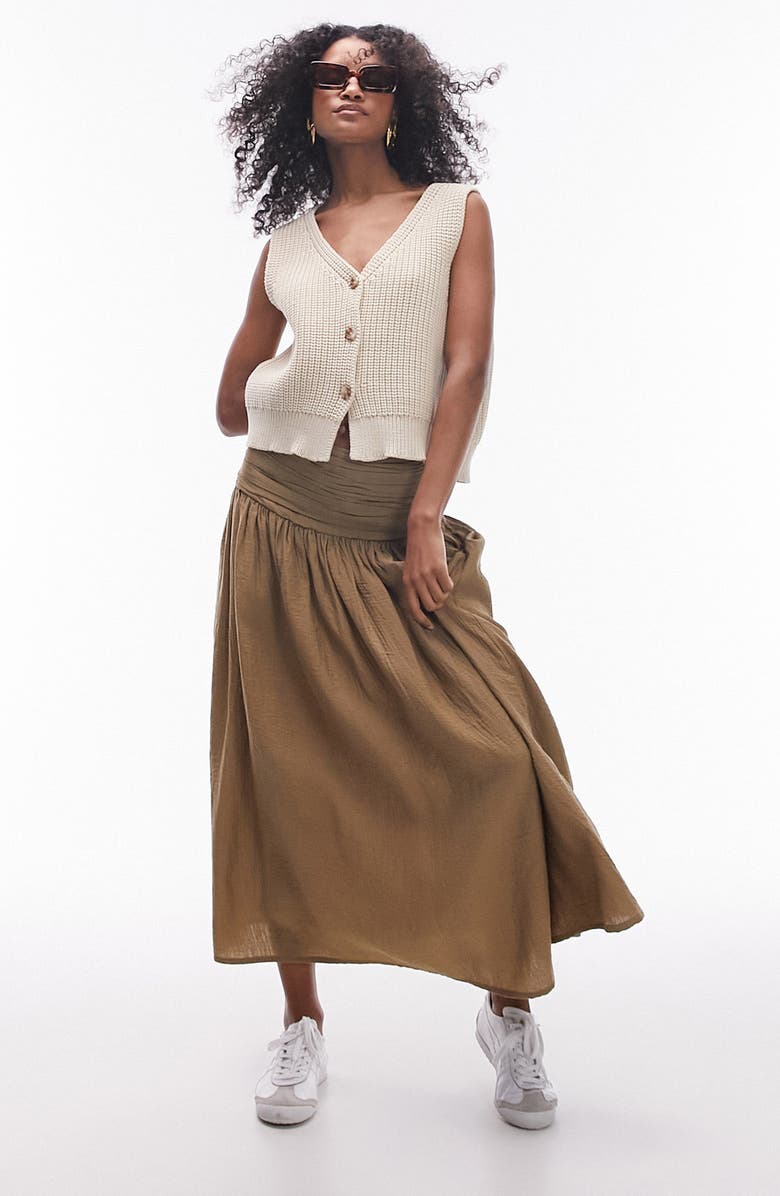 Topshop Cotton Blend Sweater Vest, Alternate, color,