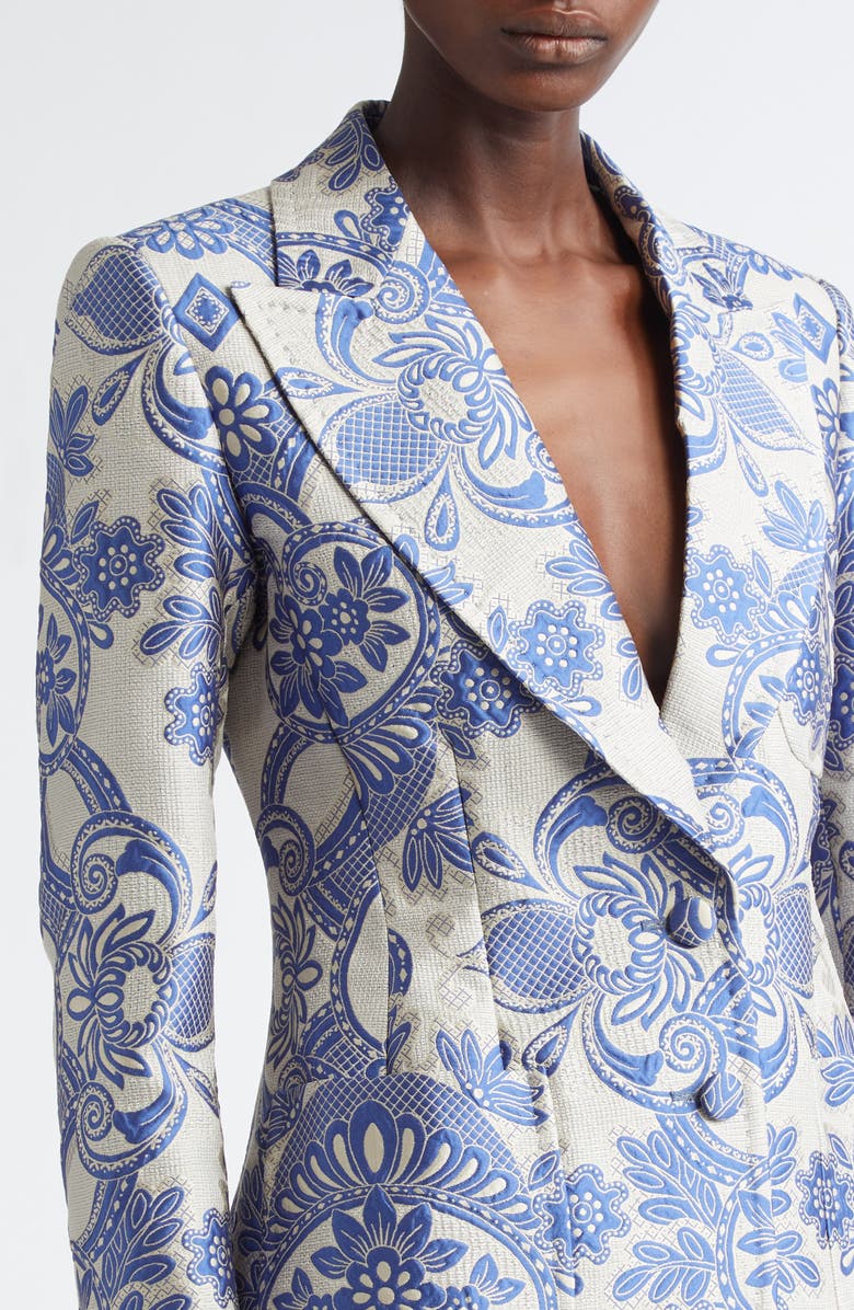 Etro Lace Motif Single Breasted Blazer, Alternate, color, 